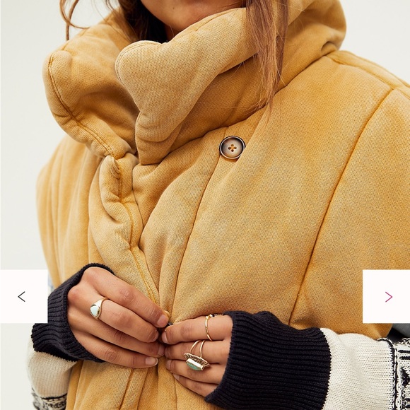 Free People Roll With Us Cotton Puffer Vest In Honey Ginger - Picture 3 of 10